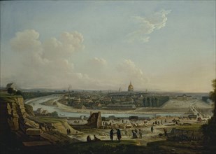 General view of Paris, taken from Chaillot hill, current 16th and 7th arrondissements, 1818.