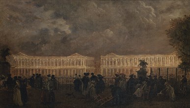 Illumination of Place Louis-XV on the occasion of the birth of the Dauphin, in October 1781.
