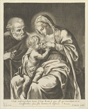The Virgin nursing the infant Christ, Joseph at left, after Reni, ca. 1600-1700.