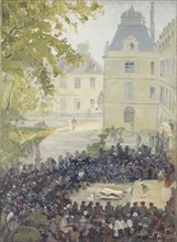 Concert for the wounded in courtyard of the Val-de-Grace military hospital, 1915.