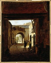Courtyard of a coaching house, rue Saint-Denis, known as court Sainte-Catherine, c1815.