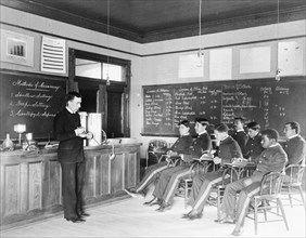 Class in making cream at Hampton Institute, Hampton, Virginia, 1899 and 1900.
