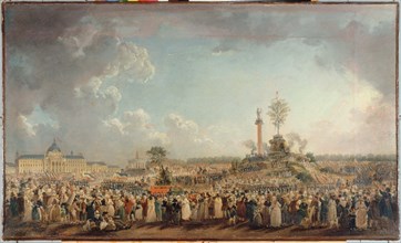Fete de l'Etre supreme, (Festival of the Supreme Being) in Champ-de-Mars, c1794.