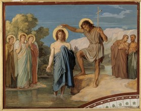 The Baptism of Christ. Sketch for decoration of the nave of Saint-Germain-des-Pres church, 1858.