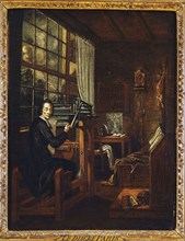 Portrait of Deacon Paris (1690-1727) engaged in manual labour to relieve the poor, between 1690 and 1727.