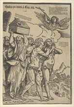 The Triumph of Christ: the last sheet on the right showing Adam and Eve who lead the procession , ca. 1510-11.