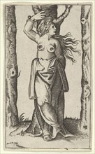 Saint Agatha tied to a tree, her breasts have been cut off, from the series 'Piccoli Santi' (Small Saints), ca. 1500-1540.