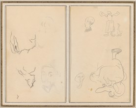 Head of a Man with a Study of His Back; Various Sketches with a Peasant Woman and a Goose [recto], 1884-1888.