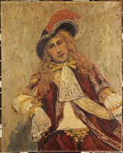 Emile Dehelly (1871-1969), member of the Comedie-Francaise, in stage costume, 1916.