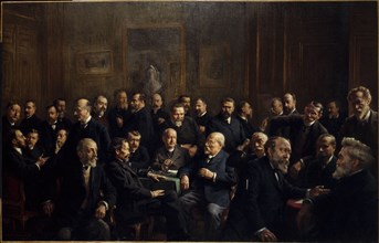 Group portrait of members of the Association of French Republican Journalists, 1907.