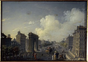 Porte Saint-Denis and the boulevard, current 10th arrondissement, between 1801 and 1850.