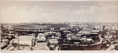 Panorama of the Universal Exhibition of 1867, Champ-de-Mars, 7th arrondissement, Paris, 1867.