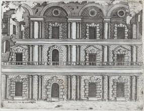 Arcus Vespasiani, from a Series of Prints depicting (reconstructed) Buildings from Roman Antiquity, Plate ca. 1530-1550.