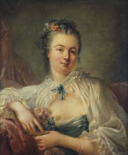 Portrait thought to be Jeanne-Elisabeth-Victoire Deshays, wife of the artist, c1760-1763.