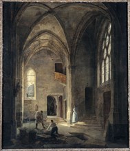 Interior view of the Saint-Benoit-le-Bestoune church: the Saint-Pierre or Tournelle chapel, 1832.