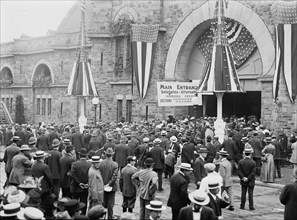 Fifth Regiment Armory, Baltimore, Maryland - Exterior Scenes During Democratic National Convention, 1912.