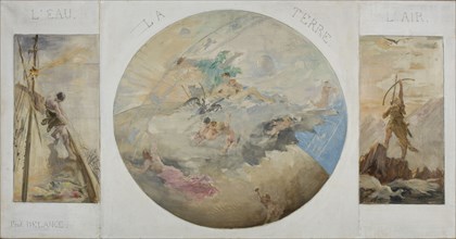 Sketch for dining room in the Hotel de Ville in Paris: Water, Earth, Air, between 1891 and 1892.