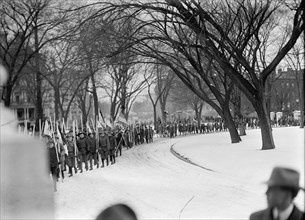 Boy Scouts - Visit of Sir Robert Baden-Powell To D.C. Reviewing Parade from White House Portico, 1911.