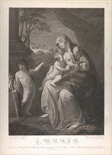 The Virgin suckling the infant Christ, the young Saint John the Baptist standing at left, after Reni, 1812.