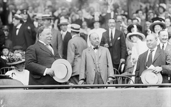 Baseball, Professional - Left To Right: Taft; Sec. P.C. Knox; Vice President Sherman; Mrs. Taft, Left Rear of President, 1912.