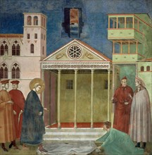 Homage of a Simple Man (from Legend of Saint Francis), 1295-1300. Creator: Giotto di Bondone (1266-1377).