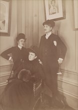 Frances Benjamin Johnston, full lgth., standing, in costume, wearing mustache..., c1890 - 1900. Creator: Frances Benjamin Johnston.