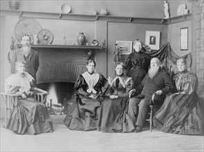 Frances Benjamin Johnston and her family in studio, 1332 V St., N.W., Washington, D.C., 1896.