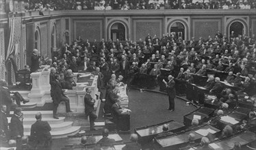 Opening ceremonies of the U.S. 59th Congress, 2nd session, 1906, with Speaker Joseph Cannon presiding, 1906.