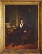 Portrait of the conductor and composer Gaspare Spontini (1774-1851), 1825. Creator: Hersent, Louis (1777-1860).