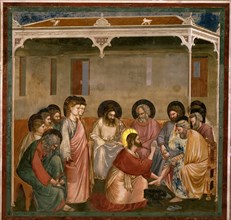 Washing of feet (From the cycles of The Life of Christ), 1304-1306. Creator: Giotto di Bondone (1266-1377).