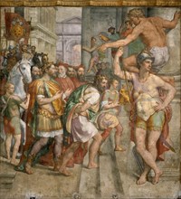 The Donation of Pepin the Short to Pope Stephen II, c. 1565. Creator: Siciolante da Sermoneta, Girolamo (1521-c. 1580).