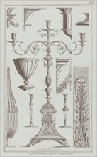 Candelabra, Vessels and Ornament, nos. 358-369 ("Designs for Various Ornaments," pl. 54), March 20, 1785.