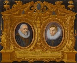 Double portrait Jacopo Menochio and his wife, Margherita Candiana, in a trompe l'oeil frame, 1606. Private Collection.