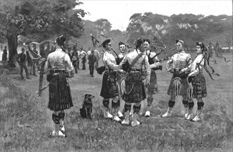 ''Highland Pipers Practising in Hyde Park', 1890. Creator: Unknown.