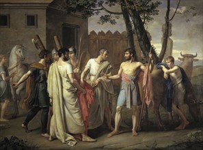 Lucius Quinctius Cincinnatus Leaves the Plough to Dictate Laws to Rome, ca 1806. Creator: Ribera y Fernández, Juan Antonio (1779-1860).