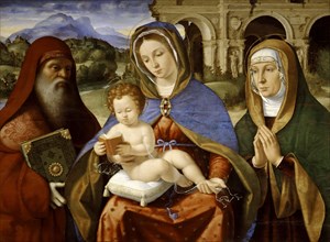 Madonna and Child between Saints Jerome and Anne (Madonna Baglioni), 1511-1512. Creator: Previtali, Andrea (ca 1480-1528).