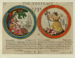 The Contrast 1793. British Liberty. French liberty. Which is best? , 1793. Creator: Rowlandson, Thomas (1756-1827).