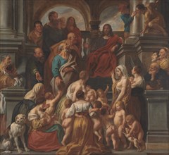 Christ Blessing the Children (Let the little children come to me), 1660s. Creator: Jordaens, Jacob (1593-1678).