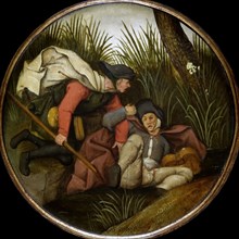If the Blind Lead the Blind Both shall Fall into the Ditch , End of 16th cen. Creator: Brueghel, Pieter, the Younger (1564-1638).