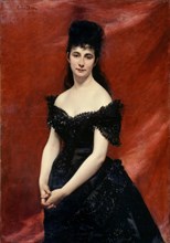 Portrait of Léonie Dufresne, Baroness Le Vavasseur, then Marquise de Vaucouleurs by Lanjamet, 1875.