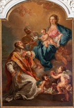 Saint Philip praying before the Holy Family. Creator: Bonito, Giuseppe (1707-1789).