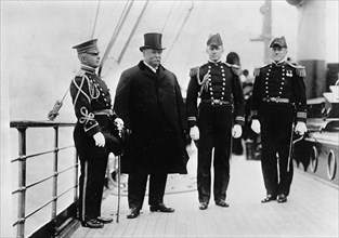 Battleship Review - Maj. Thomas L. Rhoads; President Taft; Lt. Comdr. John..., Gormley, 1912. Creator: Harris & Ewing.