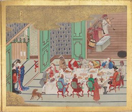 Dutch Banquet at Christmas Eve. From Bankan-Zu, Smith-Lesouëf Japonais 188, 1797. Creator: Ishizaki, Yushi (1768-1846).
