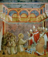 Confirmation of the Rule by Innocent III. (from Legend of Saint Francis), 1295-1300. Creator: Giotto di Bondone (1266-1377).