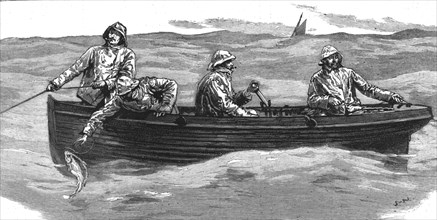 'Long-line fishing in the North Sea, Hauling the lines', 1886.  Creator: Unknown.