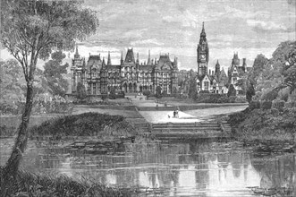 'Eaton Hall, Cheshire - View of the Hall and the Lake', 1886.  Creator: Unknown.