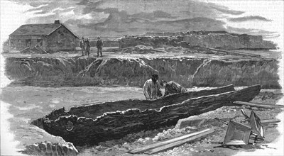 'Ancient Ship recently discovered at Brigg, Lincolnshire', 1886.  Creator: Unknown.
