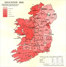 'The Graphic Statistical Maps of Ireland; Education 1881', 1886.   Creator: Unknown.