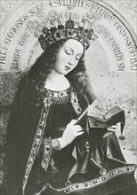 Reproduction of painting showing Virgin Mary. Creator: Frances Benjamin Johnston.