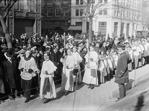 Pan American Mass. - Thanksgiving Day At St. Patrick's. Choir, 1912. Creator: Harris & Ewing.
